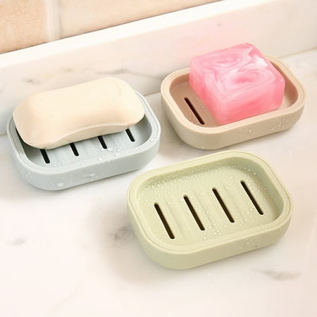 JP/_ Candy Color Bathroom Soap Dish Box Travel Storage Case Holder Container HS